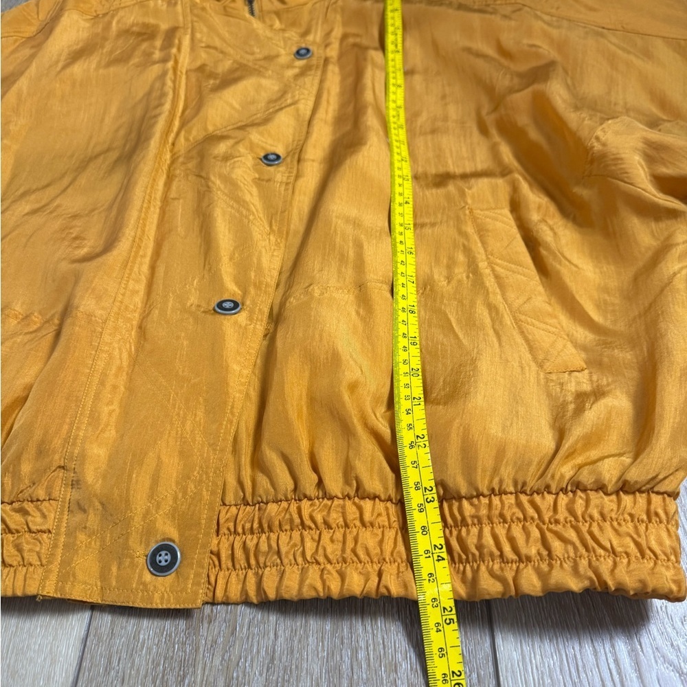 Vintage 80s 90s Otello Pelle Women's Windbreaker Size XL Gold 100% Silk - Picture 10 of 11